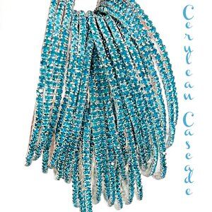 " Cerulean Cascade "12 Rhinestone Stacking Stack Bracelets – Sparkle